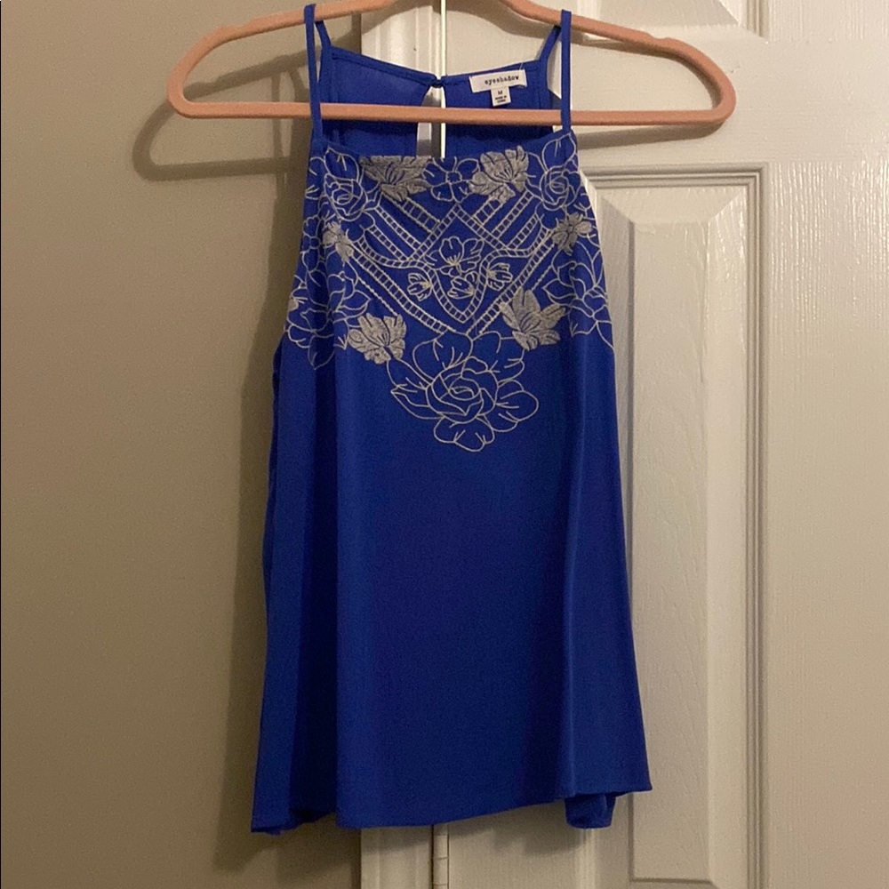 Cobalt Blue Floral Halter Top